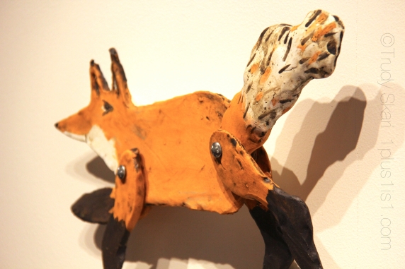 fox ceramic wall sculpture